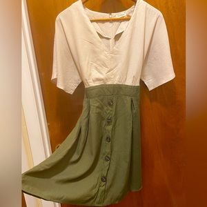Blu pepper green and cream dress (previously worn)